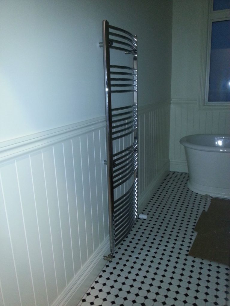 towel rail in bathroom